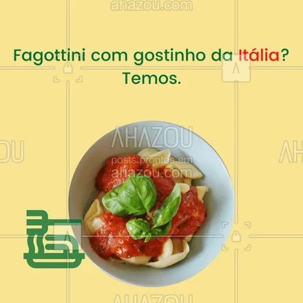 posts, legendas e frases de cozinha italiana para whatsapp, instagram e facebook: O verdadeiro sabor da Itália você encontra no nosso delicioso fagottini. Venha nos visitar ou peça por delivery. #comidaitaliana #cozinhaitaliana #italianfood #ahazoutaste #italy #massas #pasta #restauranteitaliano #fagottini #qualidade #sabor 