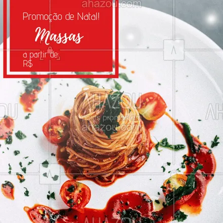 posts, legendas e frases de cozinha italiana para whatsapp, instagram e facebook: Não perca essa promoção natalina! Venha curtir o final de ano com a gente e provar nossas deliciosas massas ? #promocao #massas #ahazouapp #natal #comidaitaliana