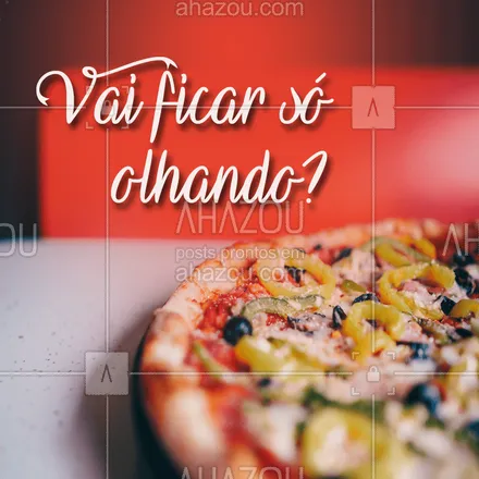 posts, legendas e frases de pizzaria para whatsapp, instagram e facebook: Não vai ficar na vontade! Peça já a sua pizza ? #pizza #ahazou #pizzaria