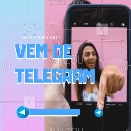posts, legendas e frases de posts para todos para whatsapp, instagram e facebook: Calma! Sem pânico. Estamos atendendo pelo Telegram: (contato do Telegram)

#Telegram #WhatsAppCaiu #Comunicado #Ahazou 
