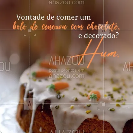 posts, legendas e frases de doces, salgados & festas para whatsapp, instagram e facebook: Venha conhecer nosso bolo de cenoura decorado e se surpreender com o sabor e com a decoração também. Conheça também nossos doces e salgados, temos tudo para fazer sua festa mais feliz e mais gostosa. Venha e confira nossas delícias. (inserir número)
 #bolocaseiro  #confeitaria #ahazoutaste #salgados  #kitfesta  #docinhos 