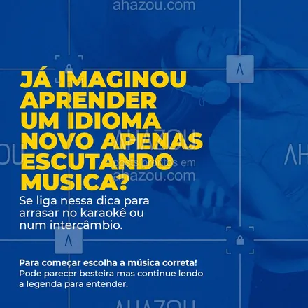 posts, legendas e frases de línguas estrangeiras para whatsapp, instagram e facebook: Se você tem nível iniciante, por exemplo, não é recomendado escolher uma música acelerada, com muito vocabulário ou cheia de gírias. Vá devagar. Escolha uma música mais lenta que você goste e, se possível, uma que repita a mesma estrutura várias e várias vezes - isso vai ajudar você a entender e memorizar essa estrutura.
Por outro lado, se você tem nível avançado, estabeleça alguns desafios e tente estudar com músicas mais aceleradas e repletas de novas palavras.
Mas, independente do nível, o que você sempre deve ter em mente é o objetivo que você tem com aquela música. Ampliar vocabulário? Identificar estruturas gramaticais? Aprender pronúncia? Músicas diferentes funcionarão para objetivos diferentes, então pense nisso quando estiver buscando uma música nova para estudar.
#AhazouEdu #aulaparticular  #aulaemgrupo  #aulasdeespanhol  #aulasdefrances  #aulasdeingles 