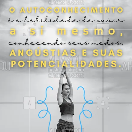 posts, legendas e frases de saúde mental para whatsapp, instagram e facebook: O autoconhecimento é a tomada de consciência do indivíduo a respeito de si mesmo. Sem se conhecer, as pessoas vivem na ignorância de suas potencialidades e deixam passar grandes oportunidades por medo ou falta de confiança nas suas capacidades.?

 #AhazouSaude #mentalhealth #viverbem #headspace #saudemental #autoconhecimento #curiosidade #emocional #autoconhecimentoemocional 