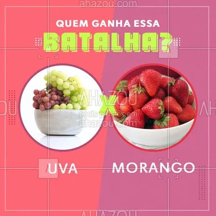 posts, legendas e frases de hortifruti para whatsapp, instagram e facebook: E aí galera? Qual vocês preferem? ??#frutas #enquete #AhazouTaste #gastronomia #morango #uva