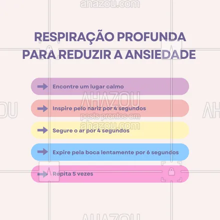 posts, legendas e frases de saúde mental para whatsapp, instagram e facebook: Quando a ansiedade bater, uma prática simples de respiração profunda pode ajudar a acalmar o sistema nervoso e trazer clareza. Experimente essa técnica sempre que sentir o estresse aumentando. Pequenas pausas de respiração ao longo do dia podem fazer uma grande diferença! 🌱 #ControleDaAnsiedade #RespiraçãoConsciente #SaúdeMental #AhazouSaude #viverbem #controledaansiedade 