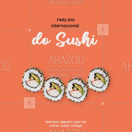posts, legendas e frases de cozinha japonesa, assuntos variados de gastronomia para whatsapp, instagram e facebook: 
Seja quem mora contigo ou via videochamada, o que importa é a companhia e o sushi. ???

#DiadoSushi #Gastronomia #ComidaJaponesa #Delivery #Sushi #AhazouTaste #Entrega 
 #ahazoutaste #ahazoutaste #culinaria #japanesefood #sushilovers  #japa #sushidelivery #sushitime