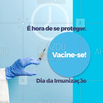 posts, legendas e frases de assuntos variados de Saúde e Bem-Estar para whatsapp, instagram e facebook: Chegou o momento de relembrar a importância de se proteger! Imunize-se a ajude a salvar vidas. Diga 'SIM' a vacinação! 💉💙 #diadaimunização #imunização #vacinasalvavidas #vacinassalvamvidas #vacina #AhazouSaude