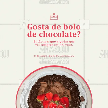 posts, legendas e frases de assuntos variados de gastronomia para whatsapp, instagram e facebook: Mas vamos ser justos, você também tem que comprar um para essa pessoa. Combinado? 😂 #ahazoutaste #marqueumamigo #bolodechocolate #chocolate #bolos

