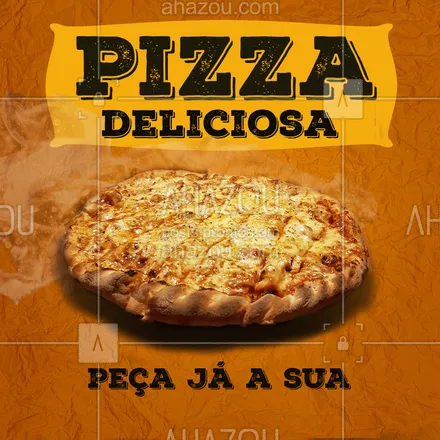 posts, legendas e frases de pizzaria para whatsapp, instagram e facebook: Esta procurando uma Pizza maravilhosa e inesquecível? Você acaba de achar! Venha experimentar essa delicia! ??? #ahazou #pizza #deliciosa 