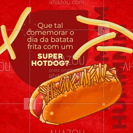 posts, legendas e frases de hot dog  para whatsapp, instagram e facebook: Temos variados tipos de batatas frita e o hotdog mais gostoso do pedaço. Você monta sua batata da maneira que preferir e o hotdog também. Venha, monte os seus. (inserir número)
 #cachorroquente  #food #ahazoutaste #hotdoggourmet  #hotdoglovers  #hotdog #batatafrita