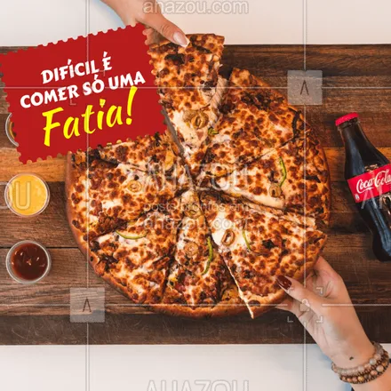posts, legendas e frases de pizzaria para whatsapp, instagram e facebook: Quem gosta de comer pizza sabe bem o quanto é difícil comer apenas um pedaço. Então pra quê passar vontade, não é mesmo? Faça já o seu pedido conosco! ?

#FOMEDEPIZZA #PIZZA #PIZZARIA #DELIVERY #AHAZOUTASTE 