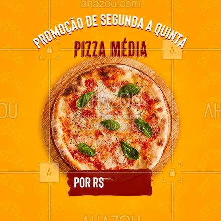 posts, legendas e frases de pizzaria para whatsapp, instagram e facebook: De segunda a quinta tem preço especial por aqui: Pizza média por apenas R$ XX. Peça a sua! 

#pizza #promoção #PizzaMédia #ahazou