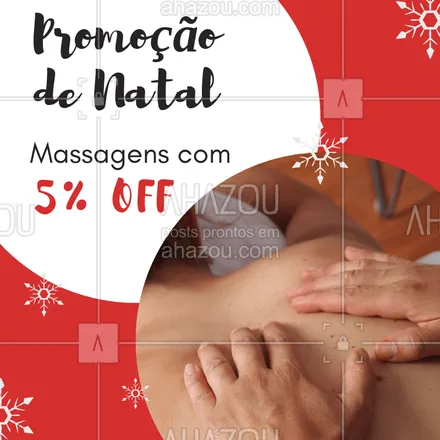 posts, legendas e frases de massoterapia para whatsapp, instagram e facebook: Não perca essa promoção natalina! Termine o ano se cuidando ❤️️ #promocao #massagem #ahazouapp #natal