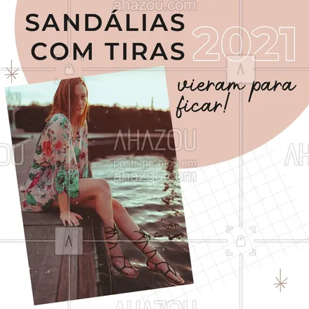 posts, legendas e frases de acessórios, moda feminina para whatsapp, instagram e facebook: Em alta há várias temporadas, as sandálias de tiras, também conhecidas por minimal por serem minimalistas, possuem duas tirinhas só, uma que envolve os dedos e outra nos tornozelos. #lookdodia #fashionista #fashion #moda #tendencia #estilo #sapatos #moda2021 #modafeminina #estilo #AhazouFashion 