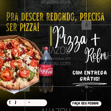 posts, legendas e frases de pizzaria para whatsapp, instagram e facebook: Esse super combo você não pode perder! Escolha sua pizza favorita e faça seu pedido via delivery. 😉🍕
#ahazoutaste #pizza  #pizzalife  #pizzalovers  #pizzaria 