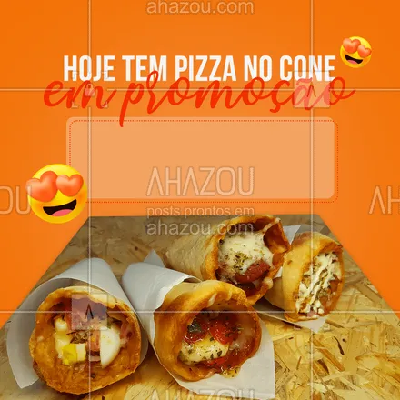 posts, legendas e frases de pizzaria para whatsapp, instagram e facebook: Pizza no cone já é tudo de bom, agora em promoção... Esquece! 😅 Faça seu pedido! #ahazoutaste #pizza  #pizzalife  #pizzalovers  #pizzaria #promoção #pizzanocone #desconto #pedido 