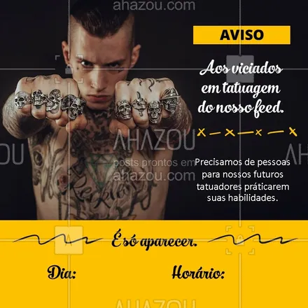 posts, legendas e frases de estúdios, tatuadores & body piercer para whatsapp, instagram e facebook: Quem vai ganhar tatuagem de graça? #AhazouInk  #tattoo #tatuagem
