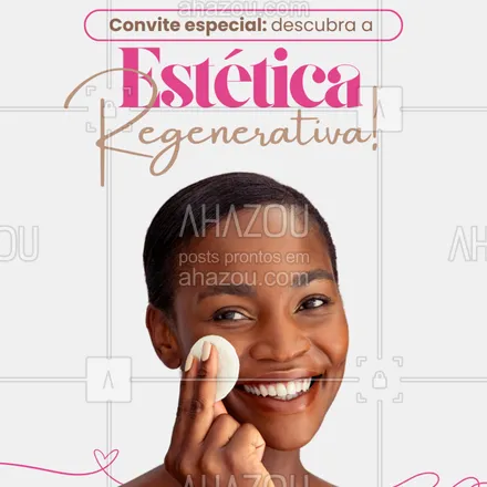 posts, legendas e frases de  para whatsapp, instagram e facebook: Você já ouviu falar em Estética Regenerativa? É a nova tendência que une ciência e beleza para promover rejuvenescimento, reparação e saúde da pele. 🌟
Agende uma consulta e conheça os tratamentos que vão transformar sua pele! 📅✨
#EstéticaRegenerativa #Convite #BelezaNatural #AgendeSuaConsulta