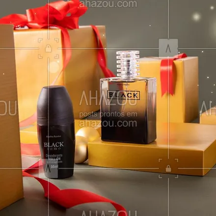 posts, legendas e frases de abelha rainha para whatsapp, instagram e facebook: Para este Natal presenteie com o deo parfum Black Uomo, uma fragrância surpreendente com notas orientais amadeiradas, que refletem em um perfume único. Já o desodorante com a mesma fragrância, completa o presente perfeito. #AbelhaRainhaCosméticos #Natal #PresenteDeNatal #Perfume #Man #ahazouabelharainha #ahazourevenda