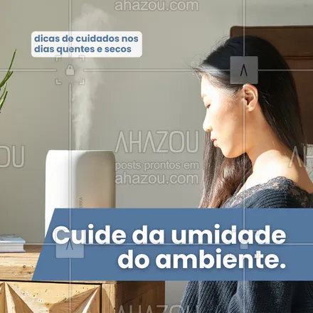 posts, legendas e frases de assuntos variados de Saúde e Bem-Estar para whatsapp, instagram e facebook: Com a onda de calor e a baixa umidade do ar, cuidar do ambiente é essencial! Use umidificadores ou improvise com uma bacia de água para melhorar a umidade do ar em casa. Isso ajuda a manter a pele e as vias respiratórias protegidas. Respire melhor e sinta-se mais confortável! 💧🏡
#AhazouSaude #cuidadosnocalor #ondadecalor #dicas #saúde #bemestar #cuidese 