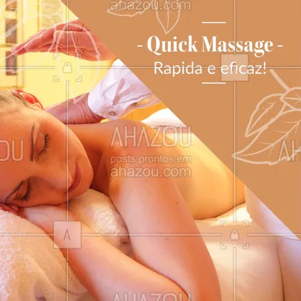posts, legendas e frases de massoterapia para whatsapp, instagram e facebook: A massagem que você consegue encaixar até nos seus dias mais corrido! Agende seu horário!
#AhazouSaude  #quickmassage  #massoterapia  #relax  #massoterapeuta  #massagem 