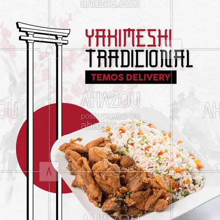 posts, legendas e frases de cozinha japonesa para whatsapp, instagram e facebook: O Yakimeshi é um prato tradicional da cozinha japonesa. Peça o seu e experimente a tradição do sabor. 

#delivery #yakimeshi #comidajaponesa #Ahazoutaste
