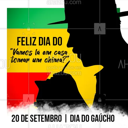 posts, legendas e frases de posts para todos para whatsapp, instagram e facebook: 20 de Setembro é comemorado o Dia da Revolução Farroupilha no Brasil! Parabéns a todos os gaúchos ? #gaucho #ahazou #diadogaucho #revoluçaofarroupilha 