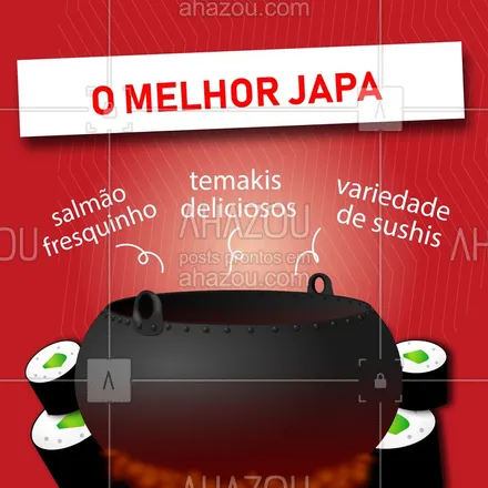 posts, legendas e frases de cozinha japonesa para whatsapp, instagram e facebook: A melhor combinação pra criar o japa mais delicioso! ? #comidajaponesa #ahazoutaste #japa #japones #caldeirao