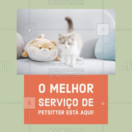 posts, legendas e frases de dog walker & petsitter para whatsapp, instagram e facebook: Seu pet sofre por ficar sozinho em casa? Não se preocupe, temos os melhores profissionais, para cuidar de seu melhor amigo! Entre em contato 📞 (inserir número) e agende seu horário! #petsitting #doglover #petsitter #AhazouPet #dogsitter #cuidados #catsitterc