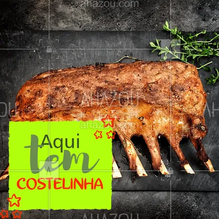 posts, legendas e frases de assuntos variados de gastronomia para whatsapp, instagram e facebook: Vem experimentar a nossa deliciosa costelinha! #costelinha #ahazou #gastronomia