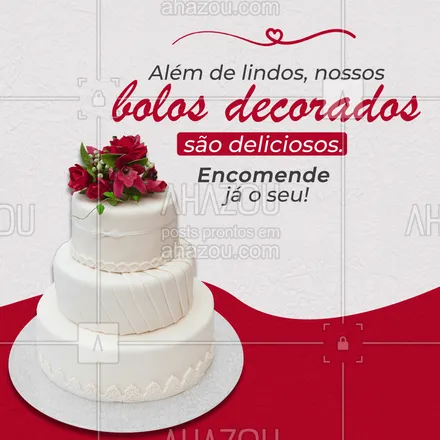 posts, legendas e frases de confeitaria para whatsapp, instagram e facebook: Não adianta ser só lindo e magnífico, o sabor também tem que ser a altura. Encomende já seu bolo decorado! 🍰🎂 #ahazoutaste #bolo #bolosdecorados #confeitaria #confeitariaartesanal