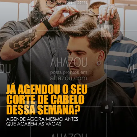 posts, legendas e frases de barbearia para whatsapp, instagram e facebook: Seu cabelo sempre na régua!
Agende seu corte para essa semana.
Corre, antes que acabe os horários disponíveis.
#AhazouBeauty #barba  #barbearia  #barbeiro  #barbeiromoderno  #barbeirosbrasil  #barber  #barberLife  #barberShop  #barbershop  #brasilbarbers  #cuidadoscomabarba 