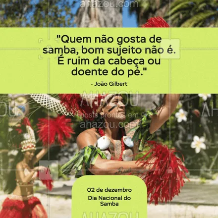 posts, legendas e frases de posts para todos para whatsapp, instagram e facebook: E você, gosta de samba ou não é um bom sujeito? 🤣🤣🤣
#samba #diadosamba #ahazou  #motivacionais  #frasesmotivacionais  #quote 