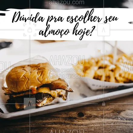 posts, legendas e frases de hamburguer para whatsapp, instagram e facebook: Na dúvida, venha comer hambúrguer. Não tem erro! ❤️️ #hamburguer #ahazou #almoço #burguer