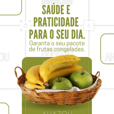 posts, legendas e frases de hortifruti para whatsapp, instagram e facebook: Já sabe da novidade?👀 Agora também temos pacotes de frutas congeladas, eles oferecem mais saúde e praticidade para a sua cozinha, sendo ideais para preparar deliciosos smothies, iogurtes, geleias e sucos. Além disso, o seu processo de congelamento garante que as propriedades das frutas não sejam alteradas. E aí, gostou de saber disso? Então venha nos visitar e garantir as suas frutas congeladas do mês. Estamos te esperando!  #ahazoutaste #hortifruti #frutacongelada #receita #saudável #frutas #qualidade #vidasaudavel #orgânico #produtos