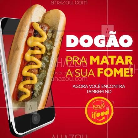posts, legendas e frases de hot dog  para whatsapp, instagram e facebook:  Ficou mais fácil ainda, é só pedir no App!??
#ahazoutaste #hotdog #dogao #fastfood #delivery #ifood  #food #hotdoglovers #cachorroquente