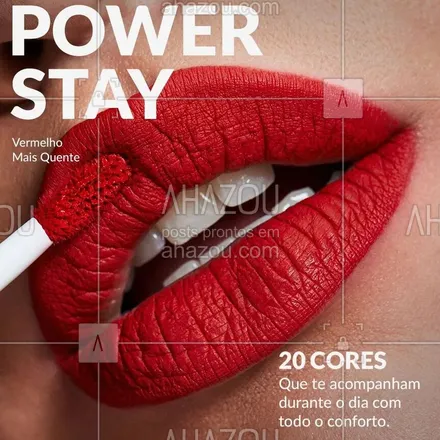 posts, legendas e frases de avon para whatsapp, instagram e facebook: Você já conhece todas as cores do novo Batom Power Stay?
 
São 20 tons com a Tecnologia Exclusiva Color Lock que não transfere, não desbota e acompanha você durante o dia com todo o conforto.

Ah, algumas cores mudaram de nome. Se você tinha uma preferida, veja se continua sendo chamada igual, tá?
 
O batom que você amava ficou com ainda mais cores, ainda mais Power Stay. ​​✨💄#VeioPraFicar #ahazouavon #ahazourevenda