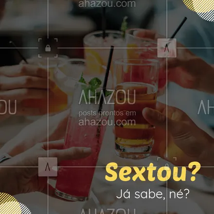 posts, legendas e frases de bares para whatsapp, instagram e facebook: Sextou! Venha comemorar o melhor dia da semana com os melhores drinks!
#sextou #bar #ahazou #drinks #bebida