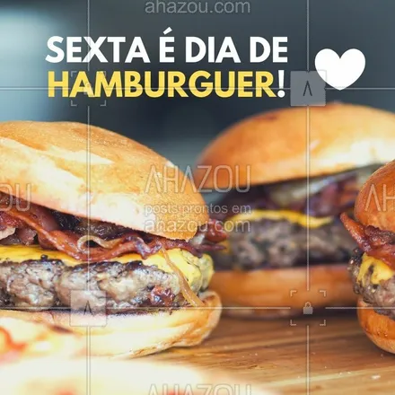 posts, legendas e frases de hamburguer para whatsapp, instagram e facebook: Venha saborear um delicioso hamburguer hoje! #alimentacao #ahazou #hamburguer #sexta