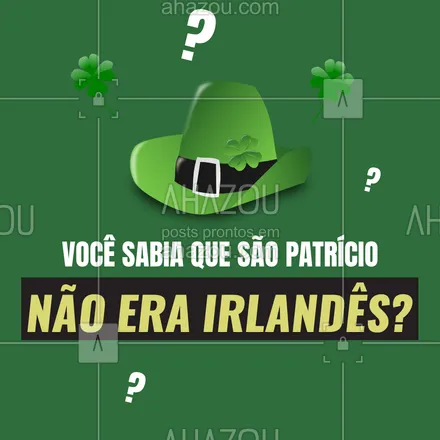 posts, legendas e frases de línguas estrangeiras para whatsapp, instagram e facebook: Isso mesmo o padroeiro da Irlanda, na verdade era inglês. St Patrick nasceu na Inglaterra em uma família rica, foi sequestrado por piratas e vendido como escravo na Irlanda. Viveu em cativeiro por muitos anos até consegui fugir e voltar para a Inglaterra. Saint Patrick se tornou bispo da igreja católica e dizendo ter recebido um chamado divino retornou a Irlanda para evangelizar os pagãos celtas. #aulaemgrupo #aulaparticular #aulasdeingles #AhazouEdu #dicas #curiosidades #diadesãopatrício #patricksday #aprender  