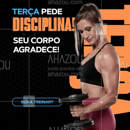 posts, legendas e frases de  para whatsapp, instagram e facebook: Você já começou, agora é manter o ritmo! 🏃‍♀️
Terça é o dia ideal pra mostrar que você tá levando o treino a sério. Bora suar? #TerçaFit #DisciplinaFitness #TreinoComPropósito #RumoAoObjetivo #SaúdeEmDia