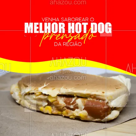 posts, legendas e frases de hot dog  para whatsapp, instagram e facebook: Sabor inigualável de dar água na boca? Só com nosso hot dog prensado! #ahazoutaste #cachorroquente  #food  #hotdog  #hotdoggourmet  #hotdoglovers #hotdogprensado