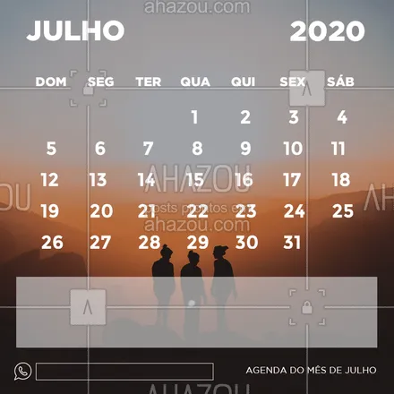 posts, legendas e frases de posts para todos para whatsapp, instagram e facebook: Confira nosso calendário do mês de Julho! ?
#calendario #ahazou #Julho #2020 #ahazou 