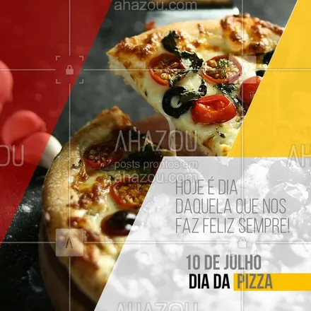 posts, legendas e frases de pizzaria para whatsapp, instagram e facebook: E que tal comemorar pedindo a sua pizza preferida? ? Feliz Dia da Pizza? #ahazoutaste #pizzaria #pizza #pizzalife #pizzalovers #diadapizza