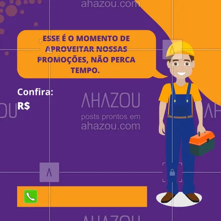 posts, legendas e frases de marido de aluguel para whatsapp, instagram e facebook: Tem desconto especial esperando por vocês, não deixe de aproveitar. 🛠 #AhazouServiços #manutençao #maridodealuguel #serviços #orçamento #desconto #promoção