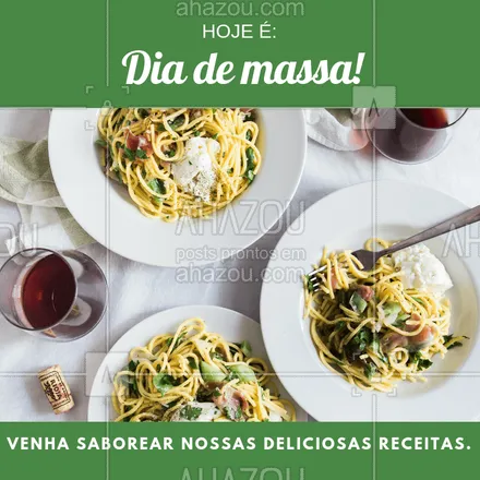 posts, legendas e frases de cozinha italiana para whatsapp, instagram e facebook: Venha saborear essa delícia. #alimentacao #ahazou #massa #promocao