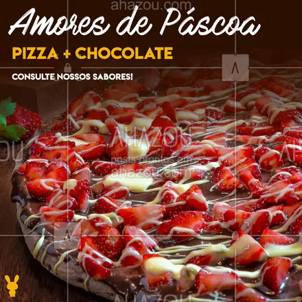 posts, legendas e frases de pizzaria para whatsapp, instagram e facebook: Páscoa é MUITO mais chocolate. Não resista!  ?? #pascoa #felizpascoa #pascoa2019 #ahzpascoa #promocaodepascoa #promocaodeabril #pizza #pizzas #pizzalovers #apaixonadosporpizza #pizzanaticos #pizzadechocolate #chocolate #chocolat #morangocomchocolate #explosaodesabores #sale #promo #ahazou #gastro #gastronomia #pizzaria #delicious #pizzadino  #ahzpascoa                                                                                        