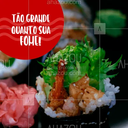 posts, legendas e frases de cozinha japonesa para whatsapp, instagram e facebook: Venha se deliciar com nosso temaki, chame os amigos e a família ? #comidajaponesa #ahazoutaste #temaki #japones