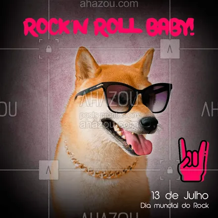 posts, legendas e frases de assuntos variados de Pets para whatsapp, instagram e facebook: Hoje é dia de "soltar os cachorros" e curtir aquele bom e velho Rock´n Roll ao lado do seu peludinho. Desejamos que vocês tenham um dia bem musical ao lado do seu AUmigo de 4 patas! ?

E você, qual música de rock mais te marcou? Conta pra gente aqui nos comentários ??????

 #diamundialdorock #rock #música #pet #cachorro #gato #musicaanimal #AhazouPet 