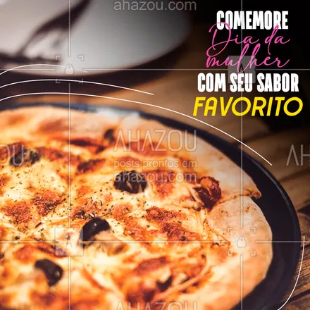 posts, legendas e frases de pizzaria para whatsapp, instagram e facebook: Nosso cardápio é recheado de sabores para sua comemoração ser inesquecível. ?

#Diadamulher #Promoção #Pizza #Ahazou